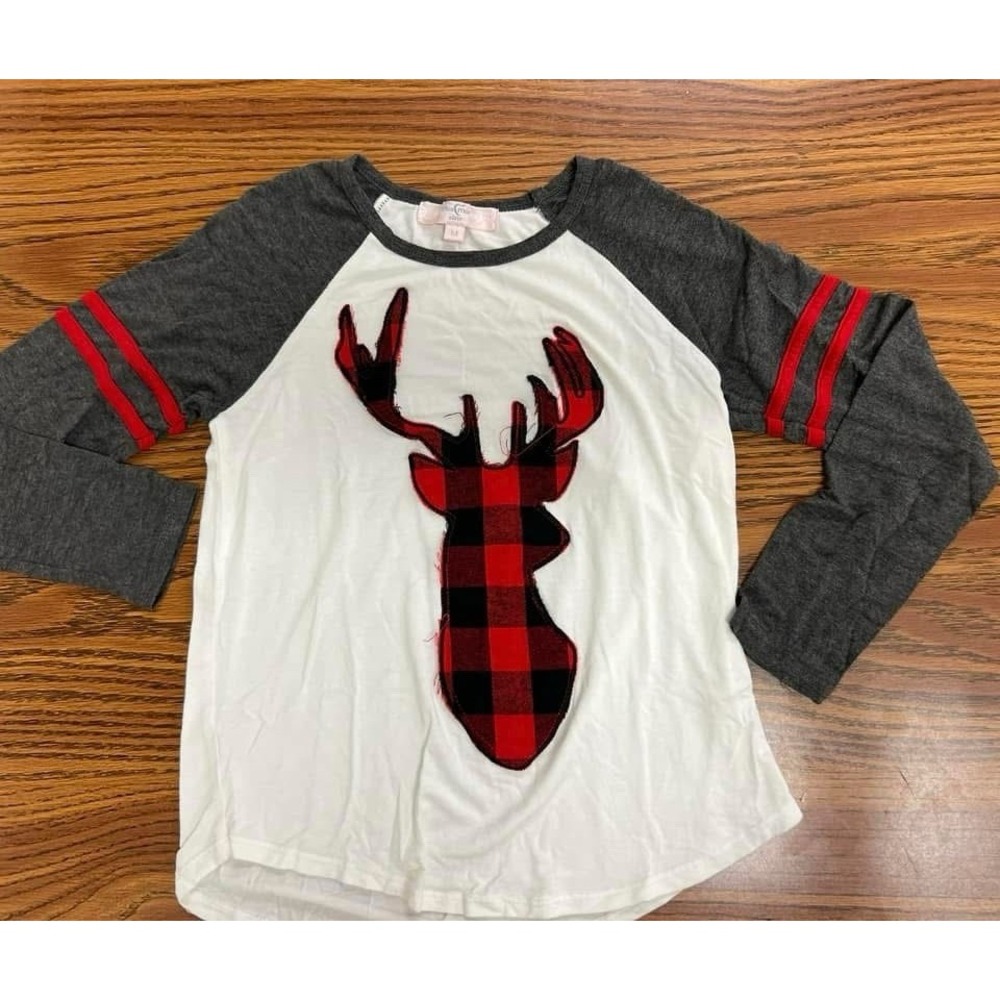 Medium‎ Moa Moa girls Buffalo Red Plaid Deer So Soft